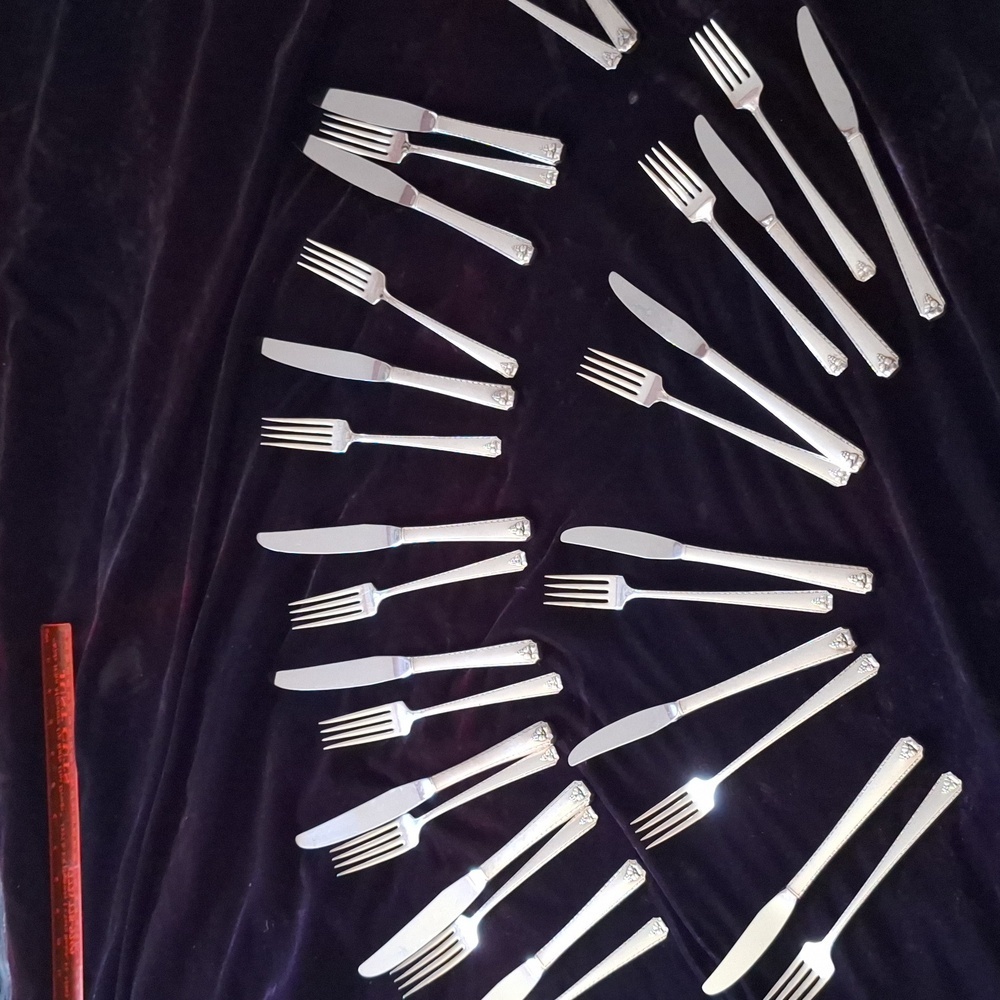 Prestige Silver Plate Vintage Prestine Forks and Knife  Set Lot 2